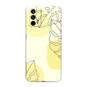 Силконовий чохол з принтом в квітах на Realme GT (Жовта монстера арт)