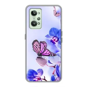 Чохли з квітами для Realme GT2 (VPrint) (Метелик на квітах)