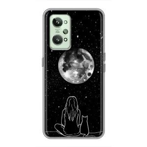 Чохол з малюнком кіт на Realme GT2 (Дівчина з котом)