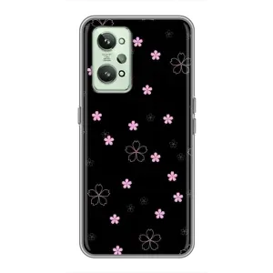 Чехол с принтом «Розовые цветы на черном» для Realme GT2