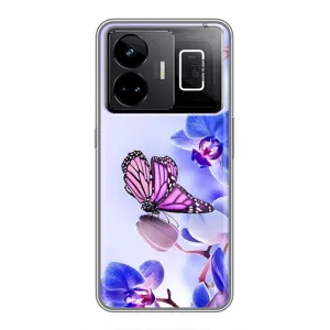 Чохли з квітами для Realme GT3 (VPrint) (Метелик на квітах)
