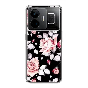 Чохли з квітами для Realme GT3 (VPrint) (Квіти на чорному)