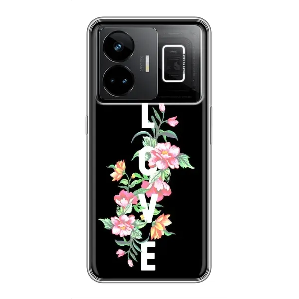 Чехол с принтом «Цветы LOVE» для Realme GT3