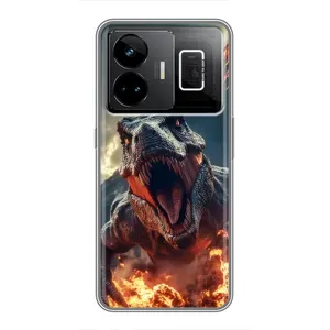 Чехол с картинкой «Хищники» для Realme GT3 (Огненный динозавр)