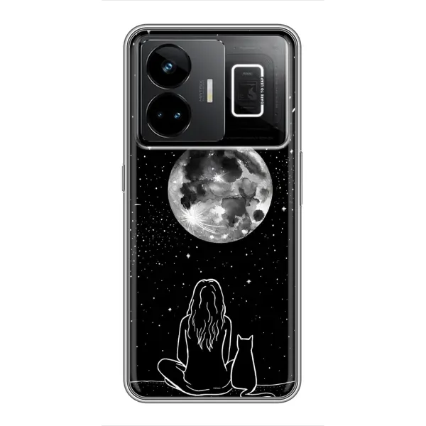 Чехол с принтом «Девушка с котом» для Realme GT3 Чехол с принтом «Девушка с котом» для Realme GT3