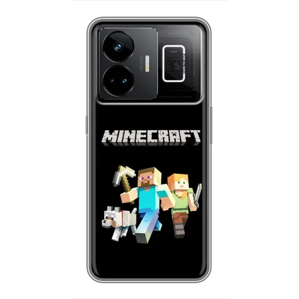 Чохол з принтом «герої Minecraft» для Realme GT3