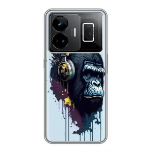 Чехол с принтом «Горилла в наушниках» для Realme GT3