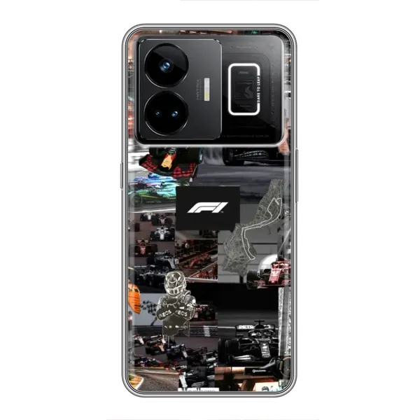 Чехол с принтом «Гоночный коллаж Ф1» для Realme GT3