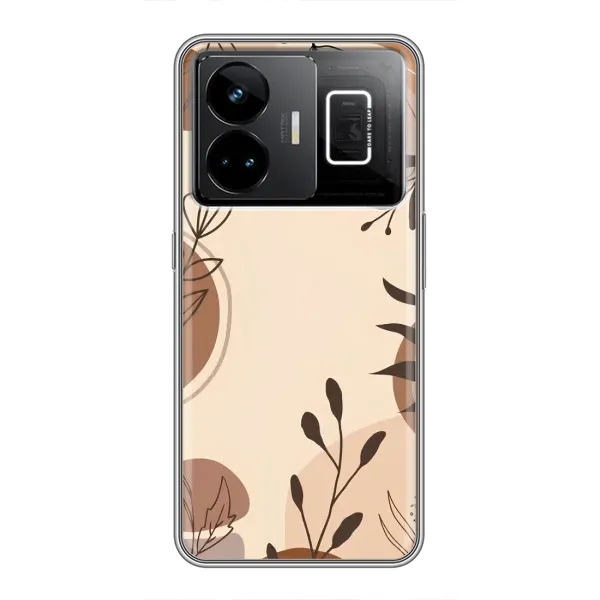 Чехол с принтом «Коричневые цветы» для Realme GT3