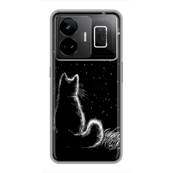 Чехол с принтом «Котик и луна» для Realme GT3 Чехол с принтом «Котик и луна» для Realme GT3