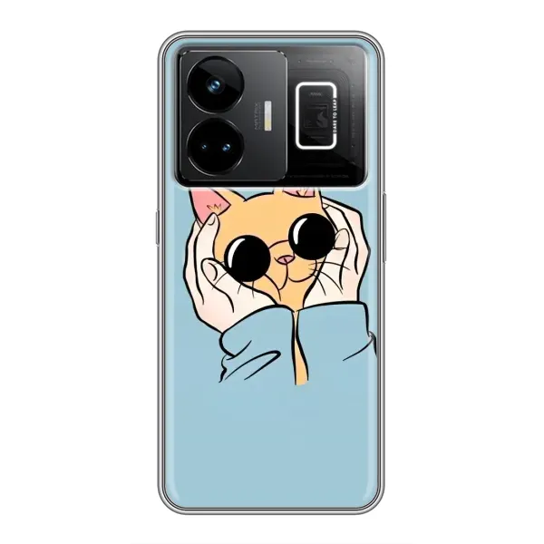 Чохол з принтом «Котик в окулярах» для Realme GT3 Чохол з принтом «Котик в окулярах» для Realme GT3