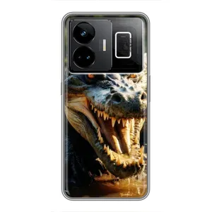 Чехол с картинкой «Хищники» для Realme GT3 (Опасный крокодил)