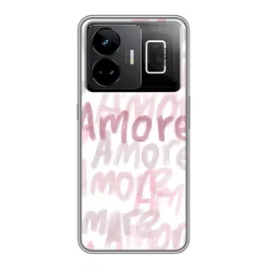 Чехол с розовым рисунком для Realme GT3 (Аморе любовь)