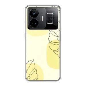 Силконовий чохол з принтом в квітах на Realme GT3 (Жовта монстера арт)