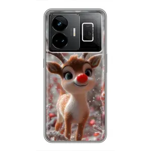 Яркий чехол для Realme GT3 с Зимними Оленятами
