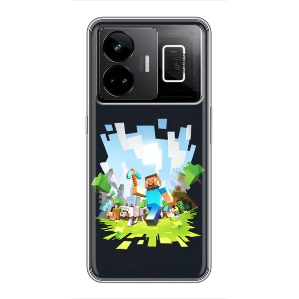 Чохол з принтом «персонажі Minecraft» для Realme GT3