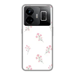 Чехол с розовым рисунком для Realme GT3 (Розовые цветы)