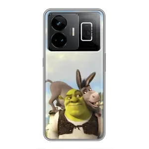 Чехол с мультфильмом Шрек на Realme GT3 (Шрек и Осел)