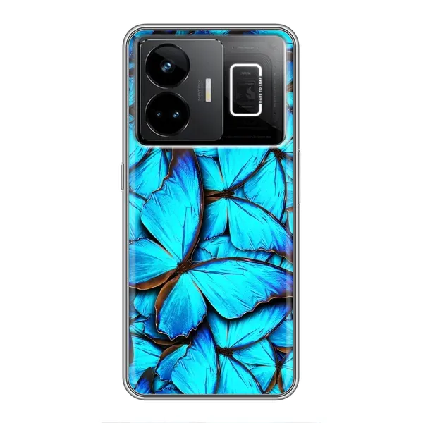 Чехол с принтом «Синие бабочки» для Realme GT3 Чехол с принтом «Синие бабочки» для Realme GT3