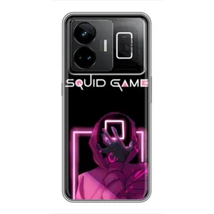 Чехол Гра в кальмара для Realme GT3 (Неоновый охранник игры)