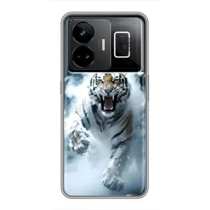 Чехол с картинкой «Хищники» для Realme GT3 (Белый тигр в дыму)