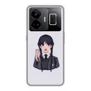 Чехлы Венсдей на Realme GT3 Уэнсдей (AlphaPrint) (Уэнздей и Вещь)