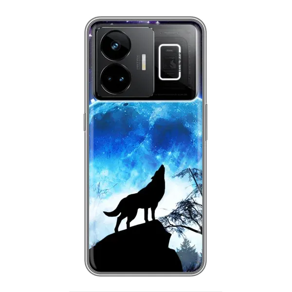 Чехол с принтом «Волк на луну» для Realme GT3