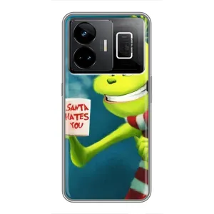 Рождественские Чехлы для Realme GT3 (VPrint) (Зеленый Гринч)