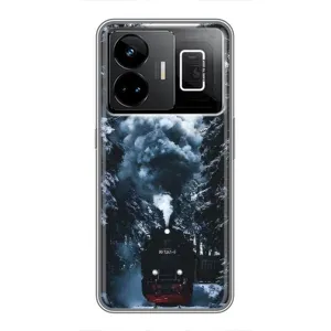 Новорічні, Святкові Чохли для Realme GT3 - 2024 год (Зимовий потяг)
