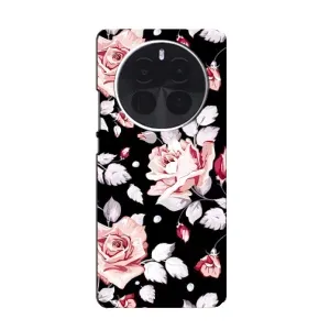 Чехлы с Цветами для Realme GT5 Pro (VPrint) (Цветочки на черном)