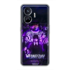 Чохол з дизайном Венздей 2 на Realme GT5 (Фіолетова магія Венздей)