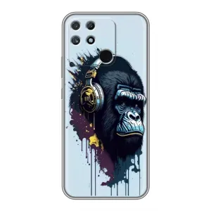 Чохол з Мавпами Realme NARZO 30A - (AlphaPrint) (Горила в навушниках)