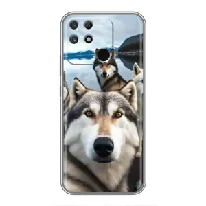 Чохол з Хаскі Realme NARZO 30A - (AlphaPrint) (Селфі Хаскі)