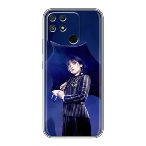 Чехлы Венсдей на Realme NARZO 30A Уэнсдей (AlphaPrint) (Уэнздей с зонтом)