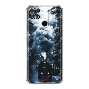 Новогодние, Праздничные Чехлы для Realme NARZO 30A - 2024 год (Зимний поезд)