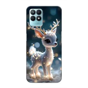 Яркий чехол для Realme NARZO 50 с Зимними Оленятами (Блестящий олененок)