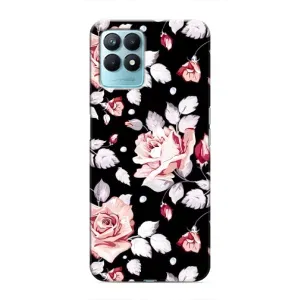 Чехлы с Цветами для Realme NARZO 50 (VPrint) (Цветочки на черном)