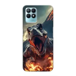 Чехол с картинкой «Хищники» для Realme NARZO 50 (Огненный динозавр)