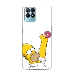 Чехол с Симпсонами для Realme NARZO 50 (VPrint) (Гомер с пончиком)