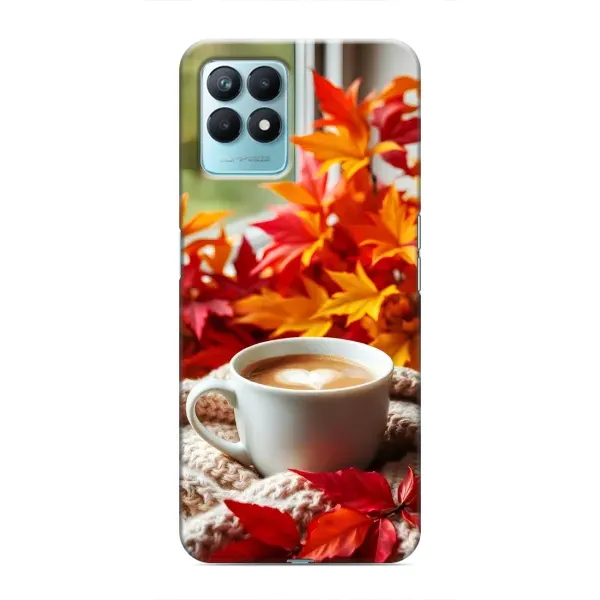 Чехол с принтом «Кофе и листья» для Realme NARZO 50 Чехол с принтом «Кофе и листья» для Realme NARZO 50