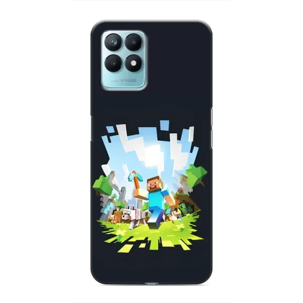 Чехол с принтом «персонажи Minecraft» для Realme NARZO 50 Чехол с принтом «персонажи Minecraft» для Realme NARZO 50
