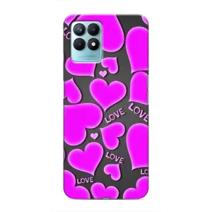Чехлы для любимой на Реалми Нарзо 50 (VPrint) (Pink hearts)