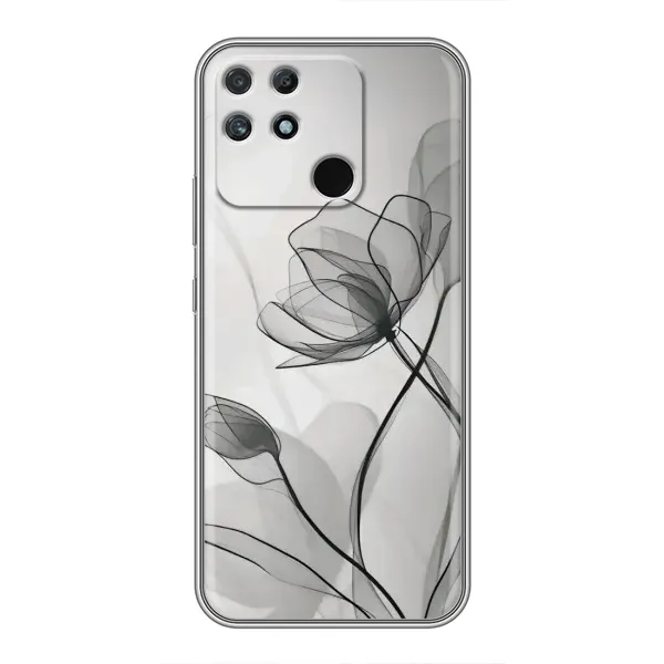 Чехол с принтом «Черные цветы» для Realme NARZO 50A