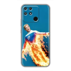 Чохол з принтом Фантастична четвірка для Realme NARZO 50A (Людина-факел у вогні)