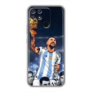 Чехлы для Realme NARZO 50A (Leo чемпион) (AlphaPrint) (Месси с кубком)