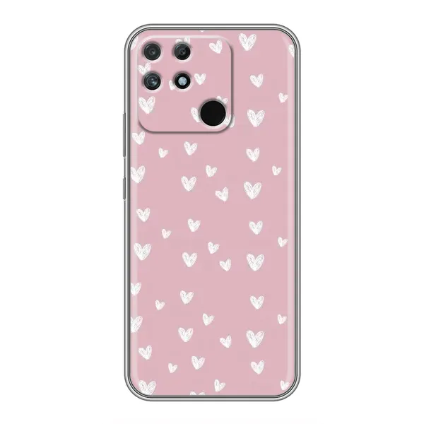 Чехол с принтом «Сердечки на розовом» для Realme NARZO 50A Чехол с принтом «Сердечки на розовом» для Realme NARZO 50A