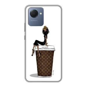 Чехлы Луи Витон для Realme NARZO 50i Prime (AlphaPrint - LOUIS VUITTON) (кофе LOUIS VUITTON)