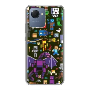 Чехол Майнкрафт на Realme NARZO 50i Prime (AlphaPrint) Minecraft (Коллаж Майнкрафт)