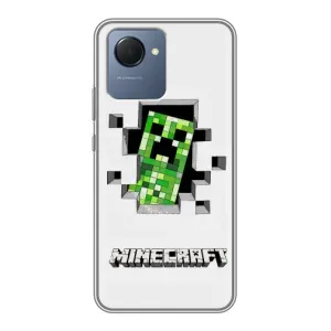 Чехол Майнкрафт на Realme NARZO 50i Prime (AlphaPrint) Minecraft (крипер Майнкрафт)