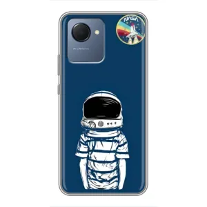 Чехол NASA для Realme NARZO 50i Prime (AlphaPrint) (Мальчик в шлеме)